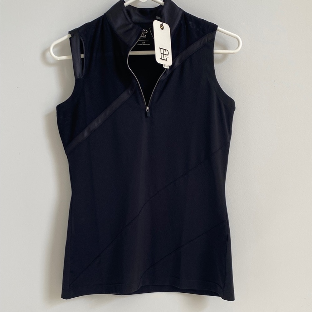 😍 EP PRO NY Black Golf ⛳️ Zip-up Mandarin Collar Top w/ great details XS